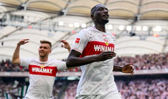 Serhou Guirassy jubelt für den VfB