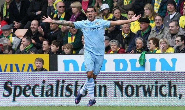 Carlos Tevéz im Trikot von Manchester City
