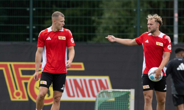 Tim Skarke und Benedict Hollerbach im Union-Training