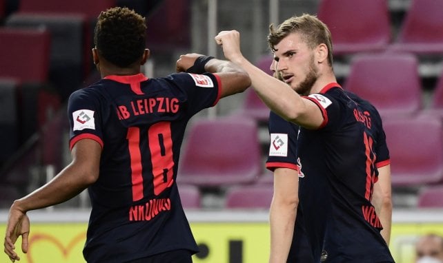 Timo Werner (r.) mit Mitspieler Christopher Nkunku