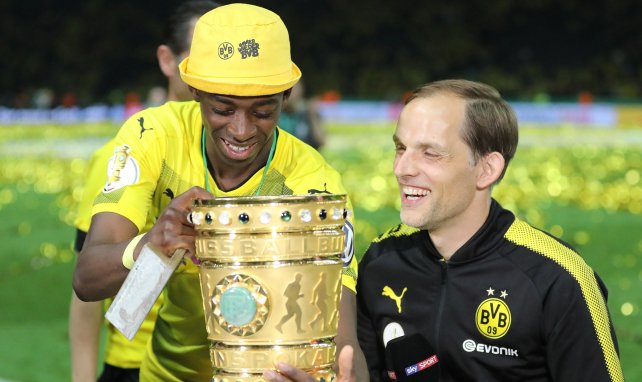 Ousmane Dembélé und Thomas Tuchel verabschiedeten sich mit dem DFB Pokal aus Dortmund
