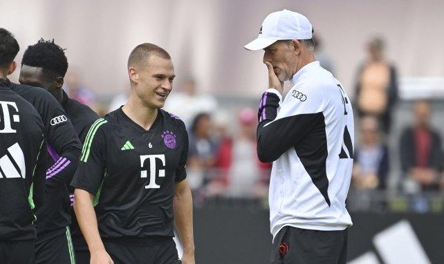 Thomas Tuchel & Kimmich beim Training des FC Bayern