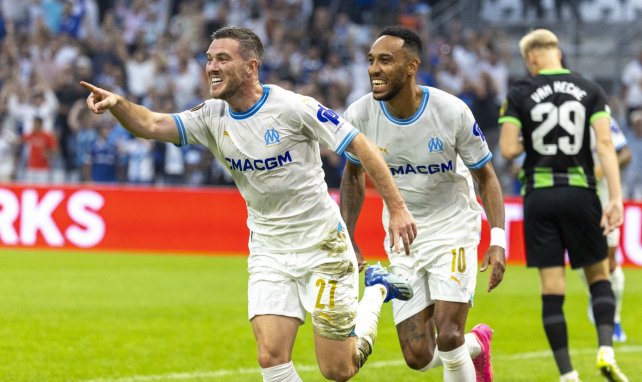 Jordan Veretout (l.) und Pierre-Emerick Aubameyang (r.) bei Olympique Marseille