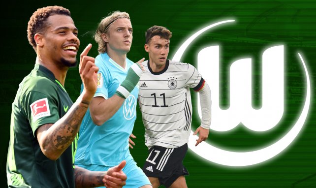 Lukas Nmecha (l.), Sebastiaan Bornauw (m.) und Luka Waldschmidt (r.) wechselten zum VfL Wolfsburg