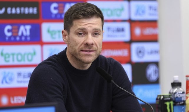 Xabi Alonso auf der Pressekonferenz nach dem Spiel.