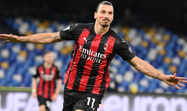Zlatan Ibrahimovic bejubelt ein Tor für Milan